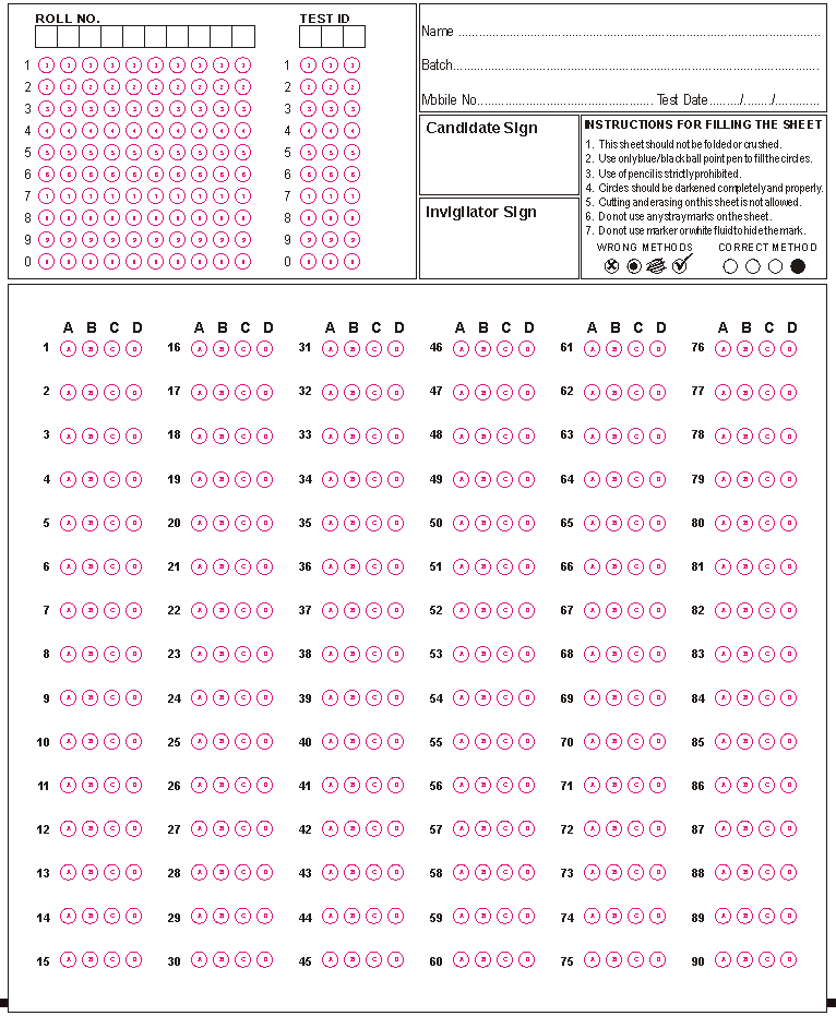 OMR Sheet Of BSEB Board Matric Inter 2023 Bihar – Study Bihar