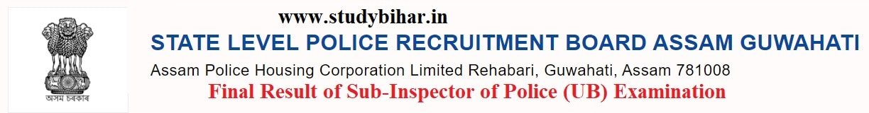 Download Result of Sub-Inspector of Police (UB) PET Exam-2021 in SLPRB