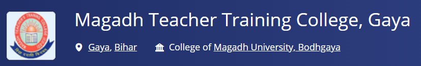 Magadh Teacher’s Training College, Gaya