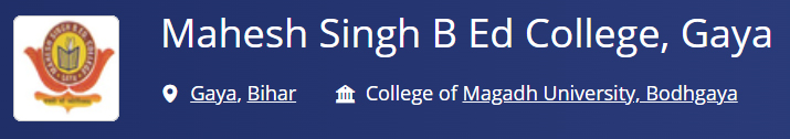 Mahesh Singh B.Ed. College, Kendui, Gaya